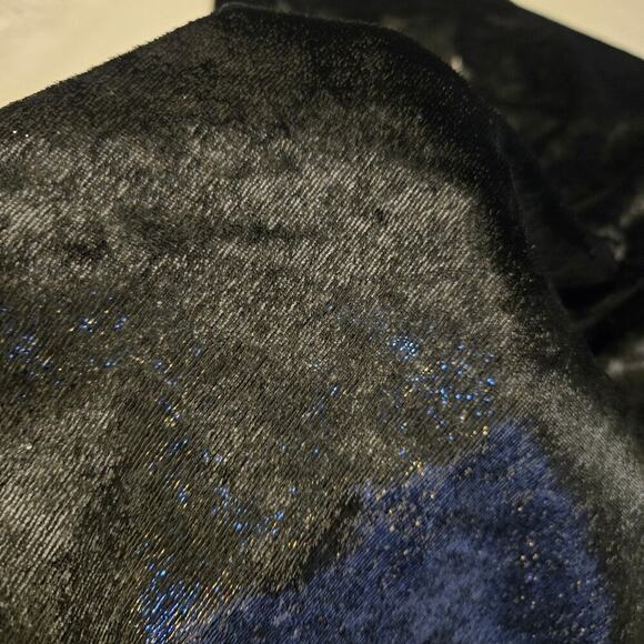 7 For All Mankind One Shoulder Dress Metallic Velour Black Womens Size Med Party - Picture 8 of 14